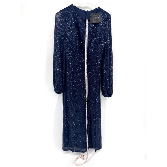 Mac Duggal 42018 Slit Skirt Sequin Dress Womens Sz 8 NWT Glitter Cocktail MOB - Picture 2 of 9